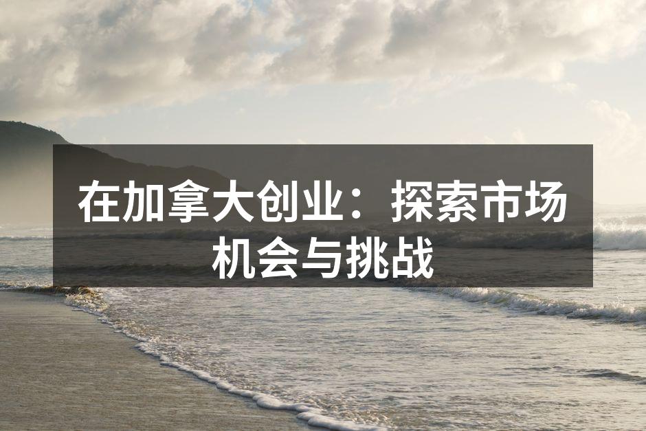 在加拿大创业：探索市场机会与挑战