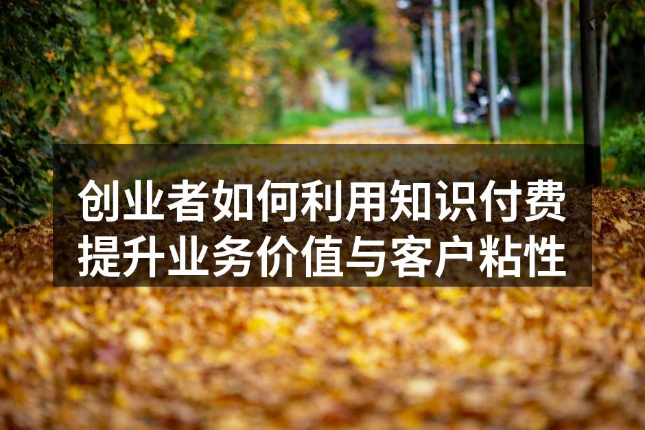创业者如何利用知识付费提升业务价值与客户粘性